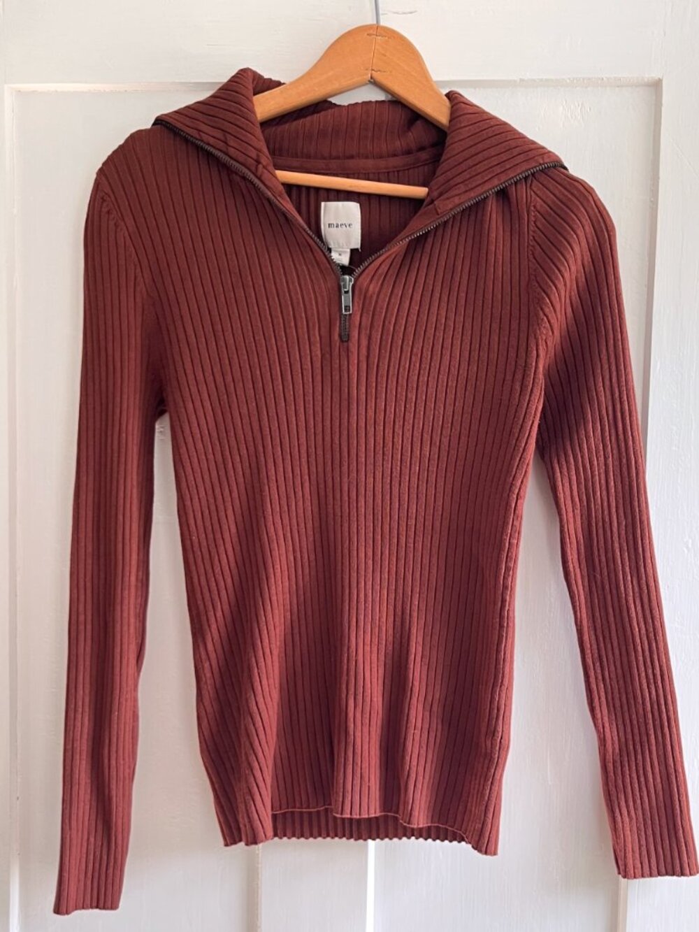 Anthropologie Ribbed Quarter Zip - Picture 4 of 10